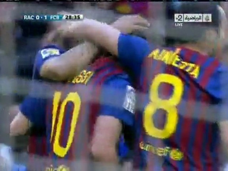 جميع اهداف مباراة ريسينج وبرشلونة 2/0