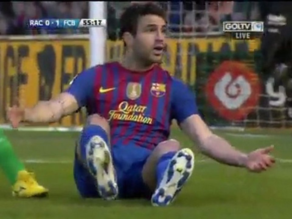 Racing Santander  VS  Barcelona 0-2 Highlights.