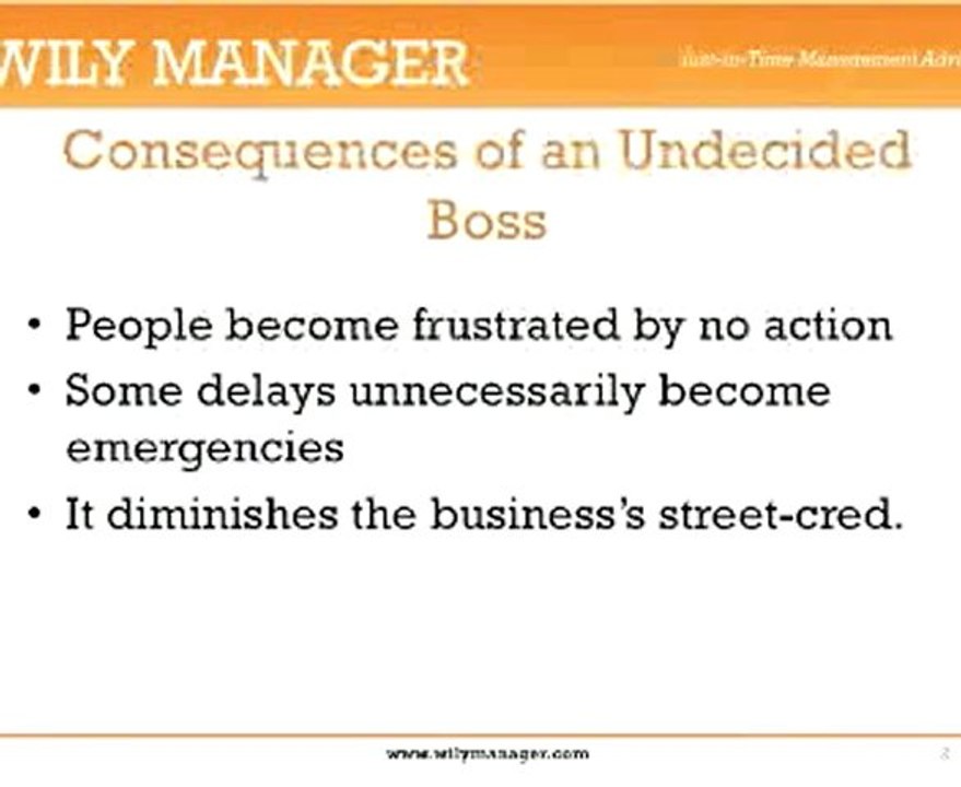 Difficulty Making Decisions - A How To Guide for Managers