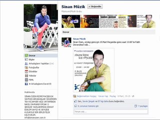 Sanatçı Sinan Özenin Resmi Facebook Adresi Sinan Müzik Facebook Sayfasıdır
