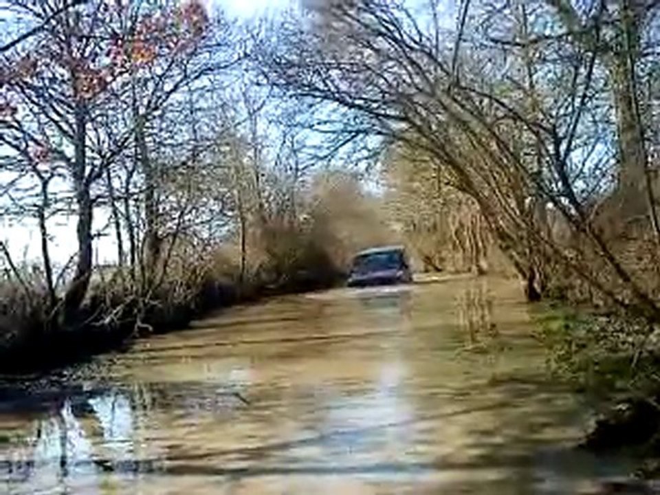 passage dans un chemin bien humide