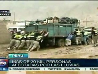 Más de 20 mil personas afectadas por lluvias en Perú