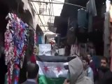 فري برس حماة المحتلة مظاهرة نصرة لحمص في السوق الطويل 12 3 2012