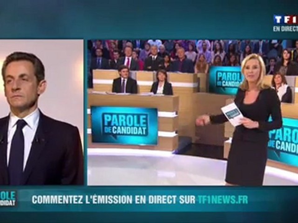 TF1 Parole de candidat. Nicolas Sarkozy l'invité du 4e numéro de Parole de candidat.