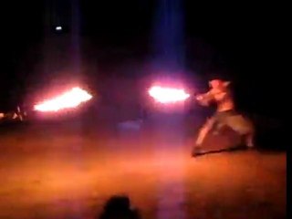 Flaming sword fight