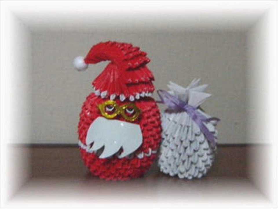 3D Origami Santa Claus w Bag
