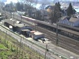 Bahnhof Linz am Rhein und die Überreste der Brücke von Remagen