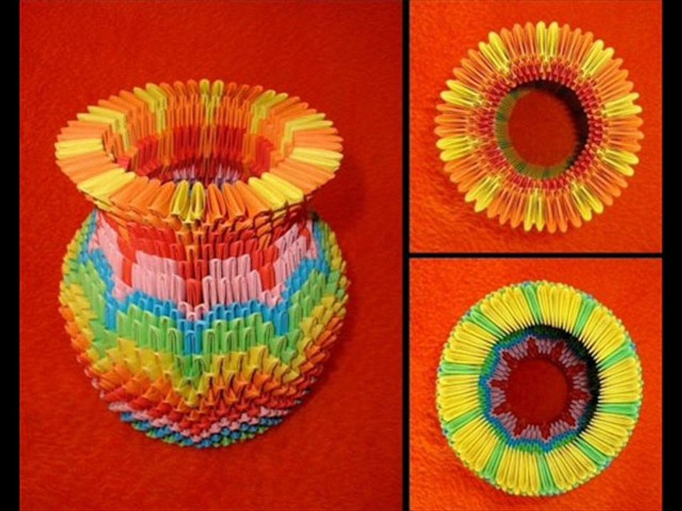 3D Origami Tall Flower Vase