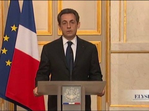 Déclaration de N. Sarkozy à la presse à l'Elysée