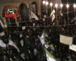 فري برس دوما مظاهرة رغم أطلاق النار الكثيف و إنقطاع الكهرباء  13 3 2012