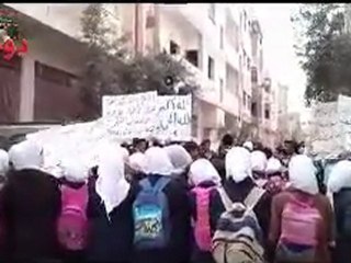 فري برس دومـا رغم المداهمات و الإقتحامات خروج مظاهرة طلابية 13 3 2012