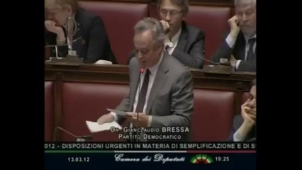 Gianclaudio Bressa - Voto su decreto semplificazioni (13.03.12)