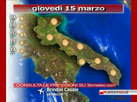 Previsioni del tempo, giovedì 15 marzo
