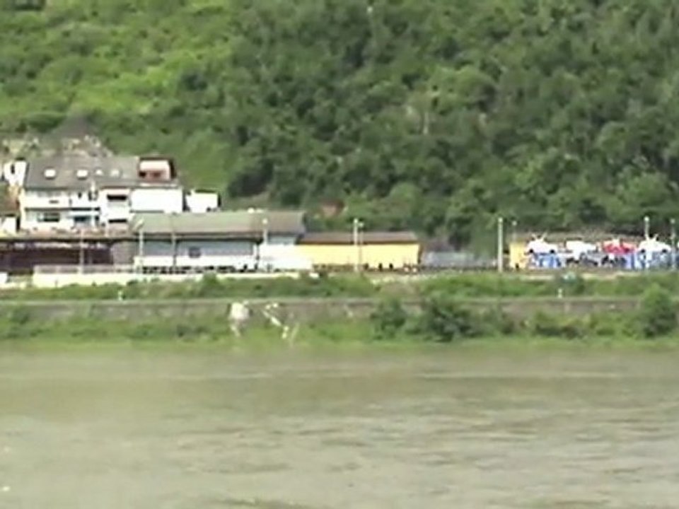 Kaub a. Rhein, BR155, BR152, 2x BR185, BR143, Rheinschiffe