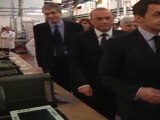 Nicolas Sarkozy visite l'usine Sagem Défense et Sécurité de Fougères