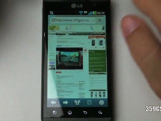 LG Optimus 3D browser