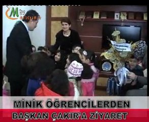 MİNİK ÖĞRENCİLERDEN BAŞKAN ÇAKIR'A ZİYARET