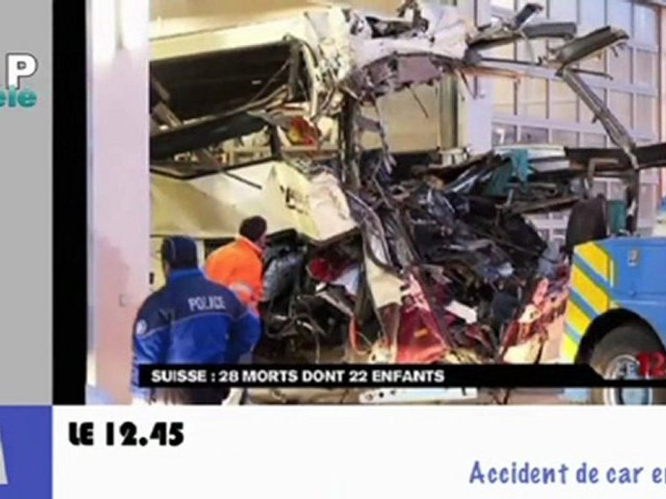 Zapping Actu du 15 Mars 2012 - Les Guignols de l'info et le prix de l'essence, Accident dramatique en Suisse