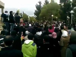 فري برس حلب الجامعة  مظاهرة كلية العلوم 14 3 2012 ج1