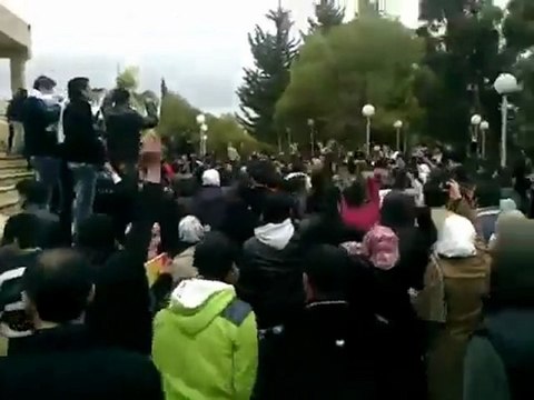 فري برس حلب الجامعة مظاهرة كلية العلوم 14 3 2012 ج1