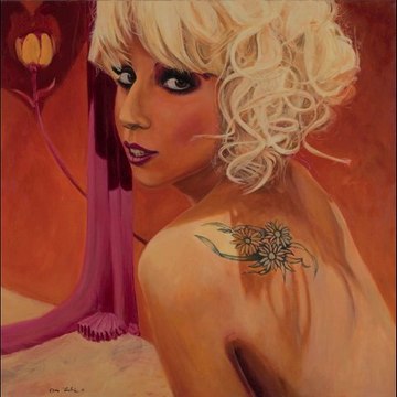Lady Gaga Gets Painted - Portrait Painting - oil on canvas | Ari Lankin
