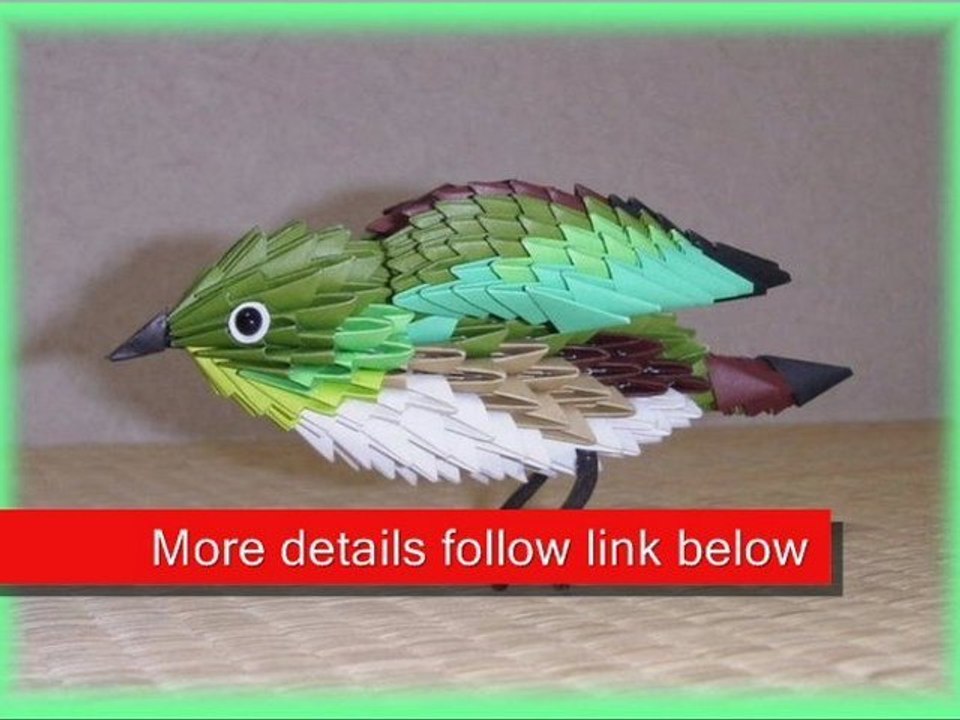 3D Origami White Eye Bird