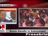 Sonia Gandhi in Saharanpur is addressing an election rally as part of her campaign