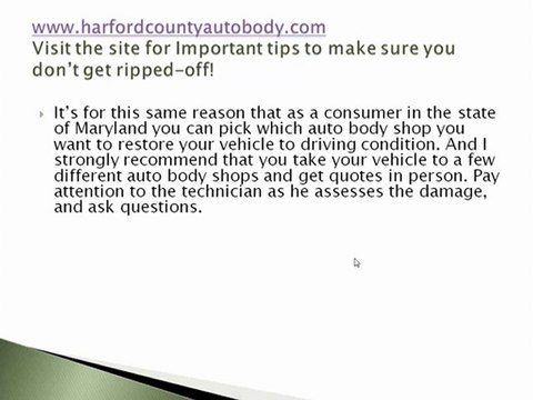 Bel Air Maryland Auto Body Shop- They Work For You, Not The Insurance Company!