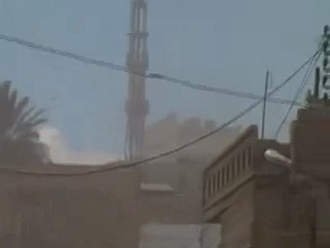 فري برس حمص باب تدمر قصف مأذنة المسجد بالدبابات 14 3 2012