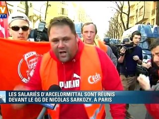 ArcelorMittal : la colère des métallos devant le QG de Sarkozy