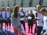Duchess of Cambridge hits the hockey pitch with Team GB