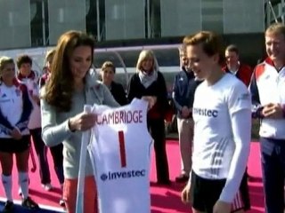 Duchess of Cambridge plays hockey