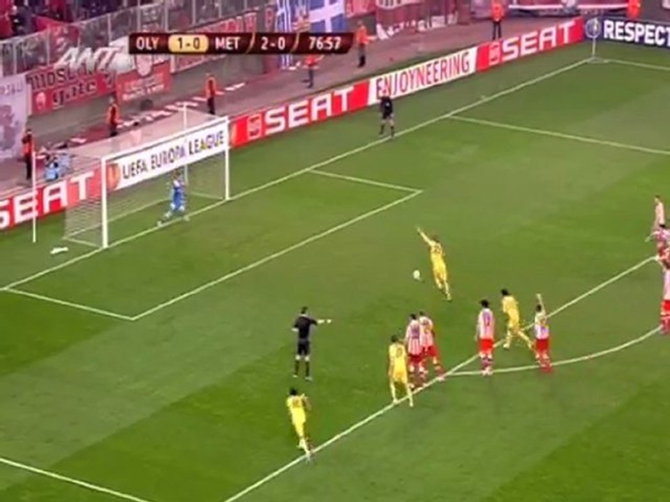 Ολυμπιακός vs. Μέταλιστ | Απόκρουση πέναλτι από τον Μέγιερι