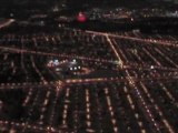 night flight lights ^Fairbanks^Seattle^Chicago city-airport lights, takeoff landing view of city at night