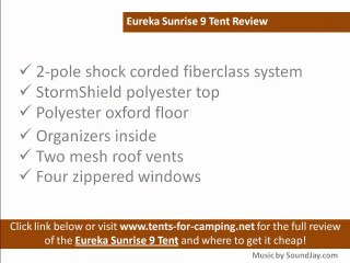 Eureka Sunrise 9 Tent Review