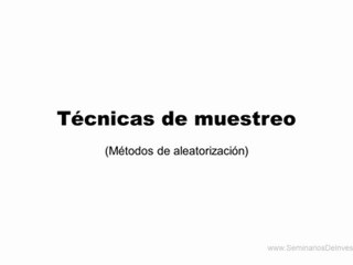 Técnicas de muestreo