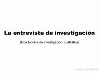 La entrevista de investigación