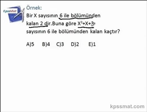 KPSS Matematik bölünebilme konu anlatım videosu KpssMat.com