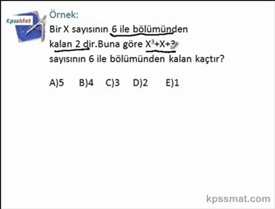 KPSS Matematik bölünebilme konu anlatım videosu KpssMat.com