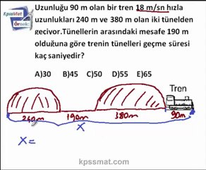 KPSS Matematik hareket problem ile ilgili güzel bir örneğin KpssMat.com