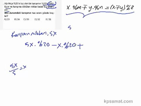 KPSS Matematik ile ilgili bir karışım probleminin çözümü KpssMat.com