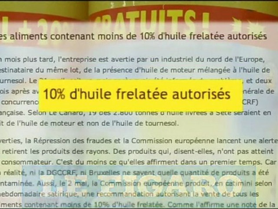 union européenne et huile de vidange - la vérité si je mange - france5 - 10 pourcent d'huile de vidange dans votre huile de friture