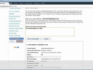 Free Test Tools - Free E-mail Validation Test