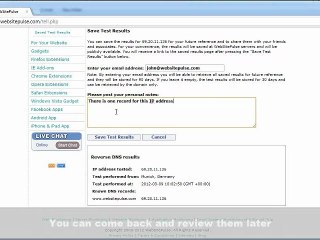 Free Test Tools - Free Reverse DNS Test