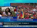 Masivo apoyo del pueblo a Hugo Chávez