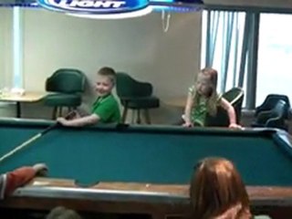 Pool room pandemonium.