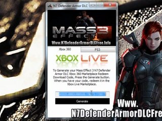 Mass Effect 3 N7 Defender Armor DLC Free on Xbox 360 And PS3