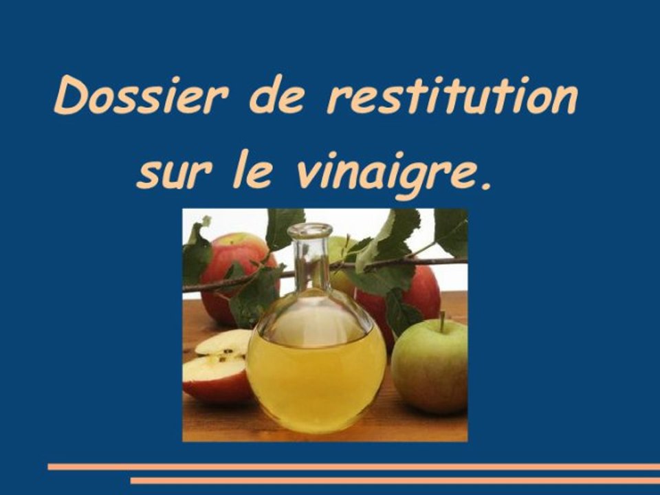 Fabrication et analyse du vinaigre