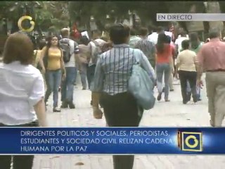 Cadena Humana por la Paz en Chacaito fue interrumpida por afectos al oficialismo