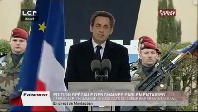 Discours de Nicolas Sarkozy en hommage aux parachutistes de Montauban